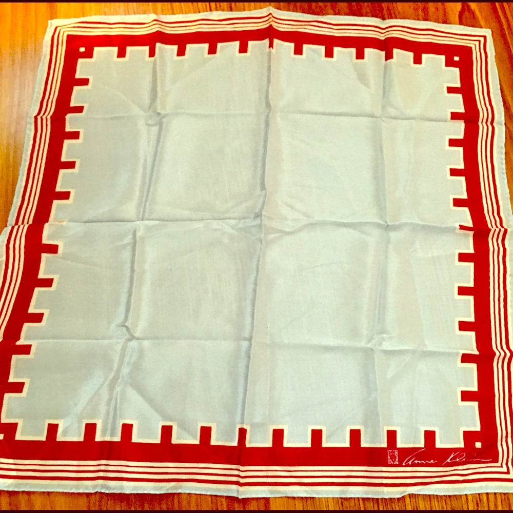 Anne Klein designer vintage 100% silk scarf